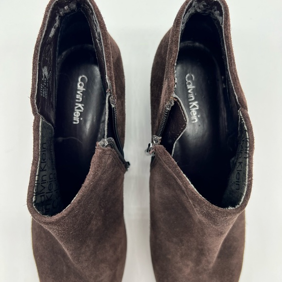 Calvin Klein Brown Suede Booties - Picture 5 of 10